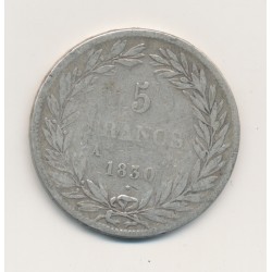 5 Francs Louis Philippe I - 1830 A Paris - Tranche en relief - TB 2