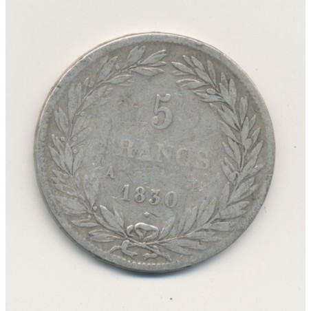 5 Francs Louis Philippe I - 1830 A Paris - Tranche en relief - TB