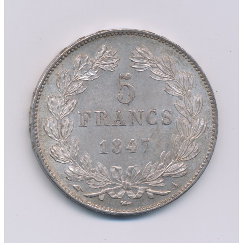 5 Francs Louis philippe I - 1847 A Paris - SUP+