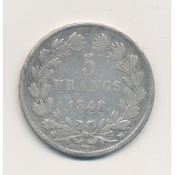 5 Francs Louis philippe I - 1848 BB Strasbourg - TB/TB+ 2