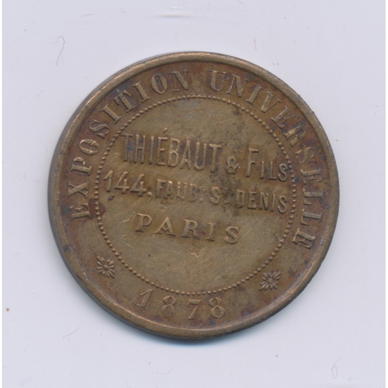 Médaille - exposition universelle 1878 - cuivre - 27mm - TTB