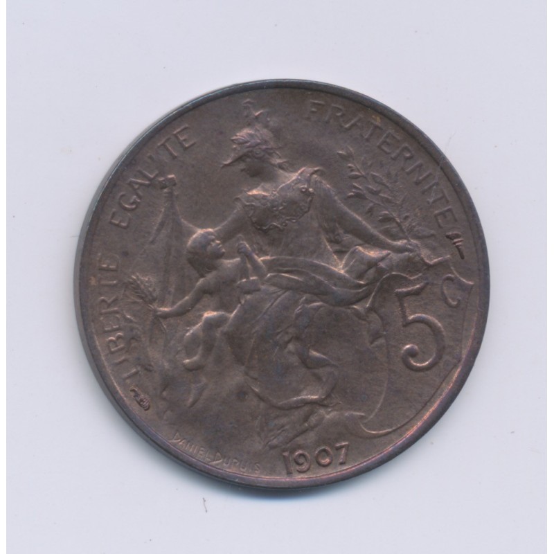5 Centimes Dupuis - 1907 - TTB+ - bronze 