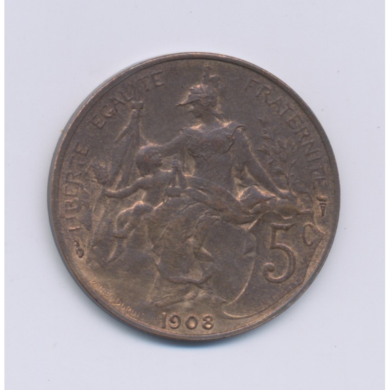 5 Centimes Dupuis - 1908 - TTB+ - bronze 