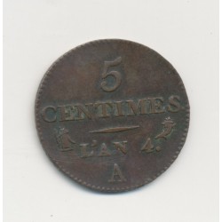 5 Centimes Dupré - AN 4 A Paris - TTB+ - Petit module