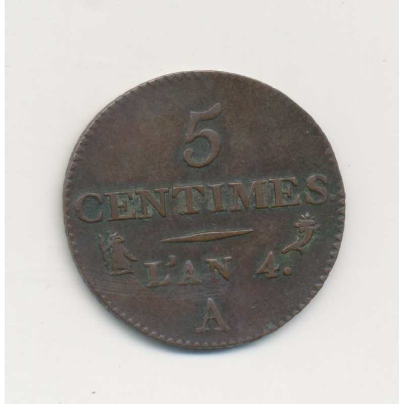 5 Centimes Dupré - AN 4 A Paris - TTB+ - Petit module