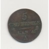5 Centimes Dupré - AN 4 A Paris - TTB+ - Petit module