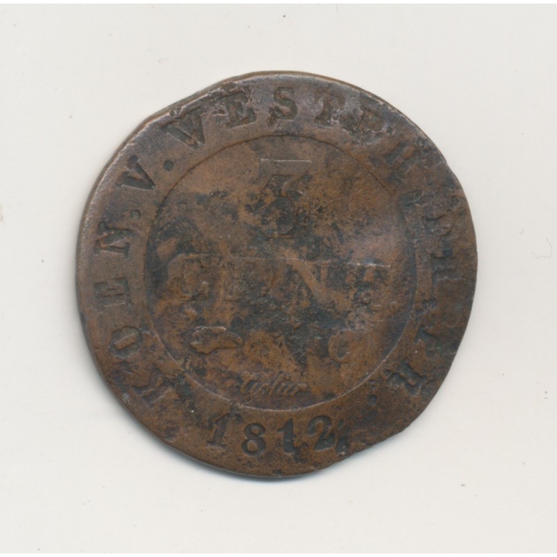 Westphalie - 3 Centimes - 1812 C - Jérome Napoléon - TB