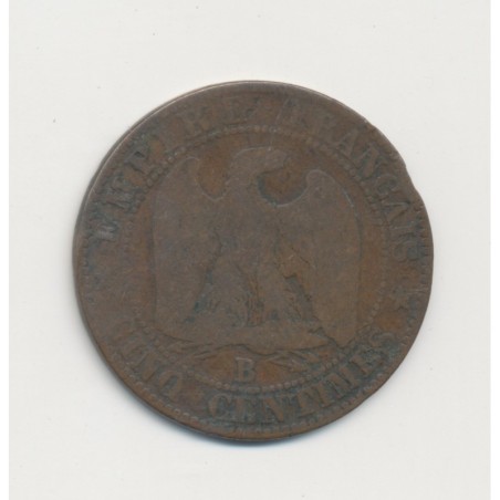 5 Centimes - 1853 B Rouen - Napoléon III Tête nue - TB
