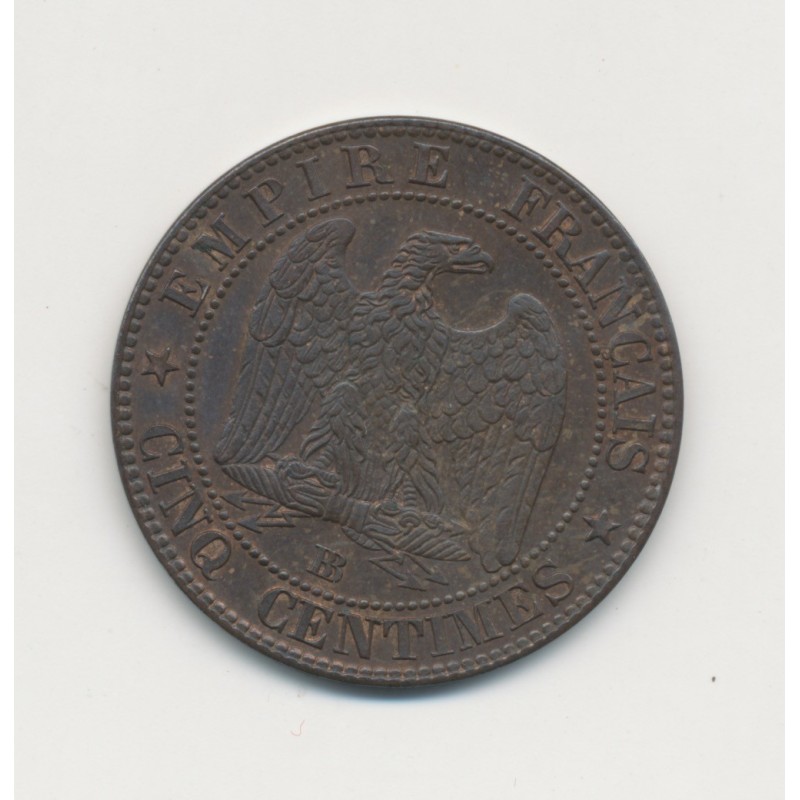 5 Centimes - 1853 BB Strasbourg - Napoléon III Tête nue - SUP+
