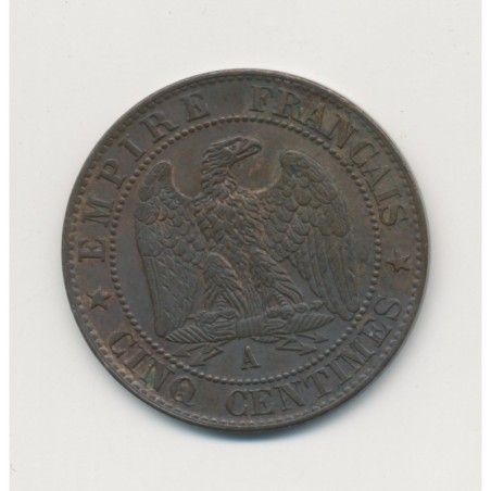 5 Centimes - 1855 A Paris ( ancre ) - Napoléon III Tête nue - SUP+
