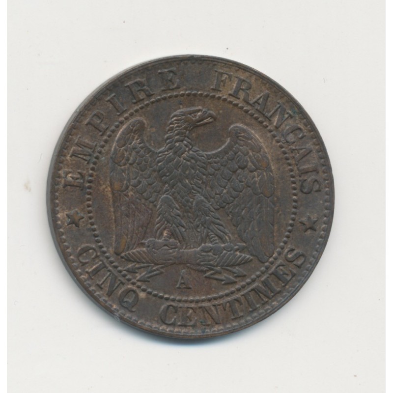 5 Centimes - 1855 A Paris ( chien ) - Napoléon III Tête nue - SUP+