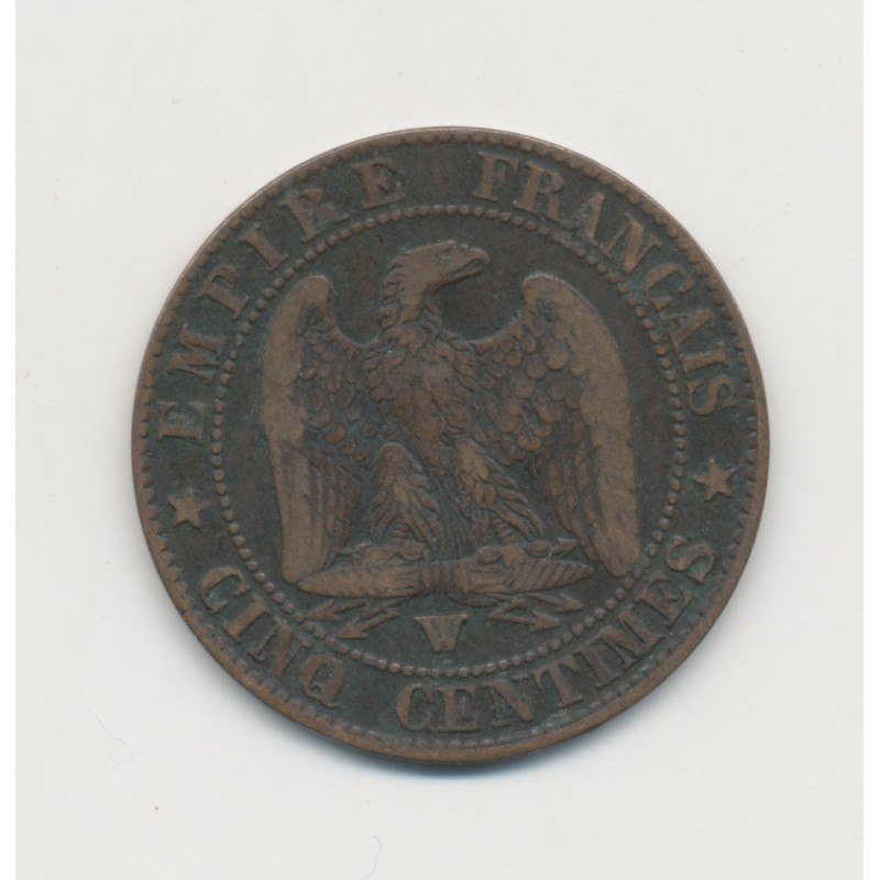 5 Centimes - 1855 W Lille ( chien ) - Napoléon III Tête nue - TB+