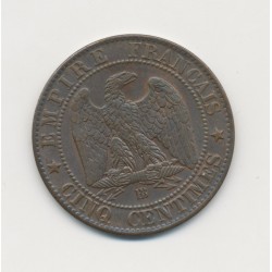 5 Centimes - 1864 BB Strasbourg - Napoléon III Tête laurée - SUP 2