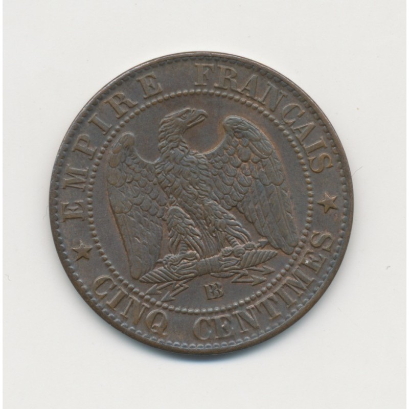 5 Centimes - 1864 BB Strasbourg - Napoléon III Tête laurée - SUP