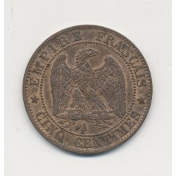 5 Centimes - 1865 A Paris - Napoléon III Tête laurée - SPL+ 2