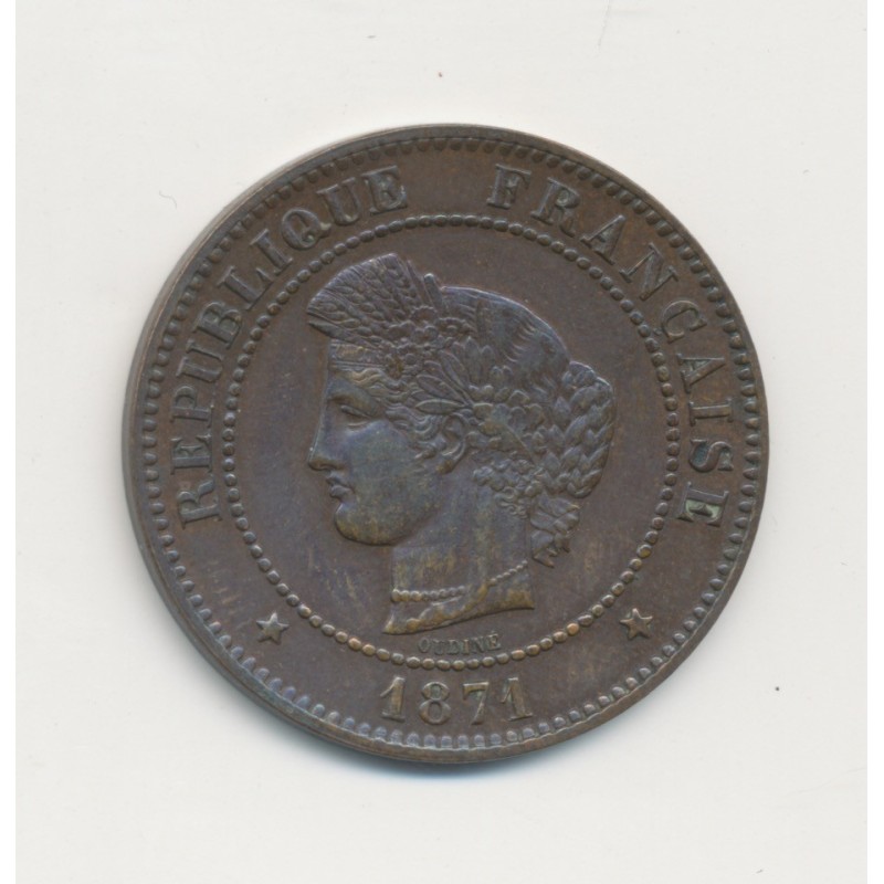 5 Centimes - 1871 A Paris - grand A - Cérès - SUP+
