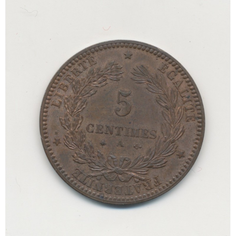 5 Centimes - 1872 A Paris - Cérès - SUP+