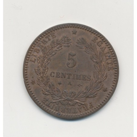 5 Centimes - 1872 A Paris - Cérès - SUP+
