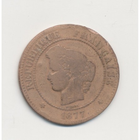 5 Centimes - 1877 A Paris - Cérès - B/TB