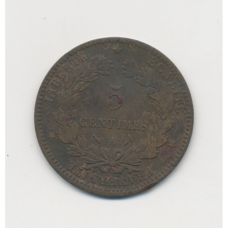 5 Centimes - 1896 A Paris (torche) - Cérès - B/TB