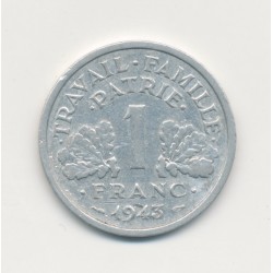 1 Franc Francisque - 1943 B - légère - alu - TTB