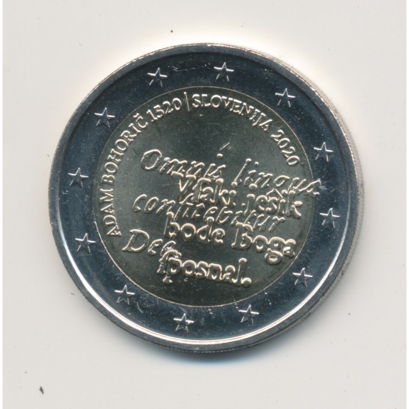2€ Slovénie 2020 - 500e anniversaire de la naissance de Adam Bohorič
