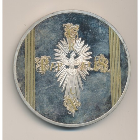 Médaille - Pape François avec croix - couleur - 70mm
