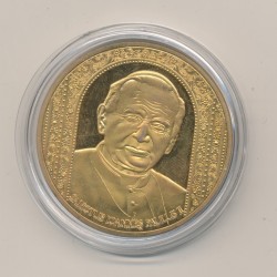 Médaille - Jean Paul II - Ecclesia romana catholic - hominis sanctus - 40mm - avec insert swarovski  2