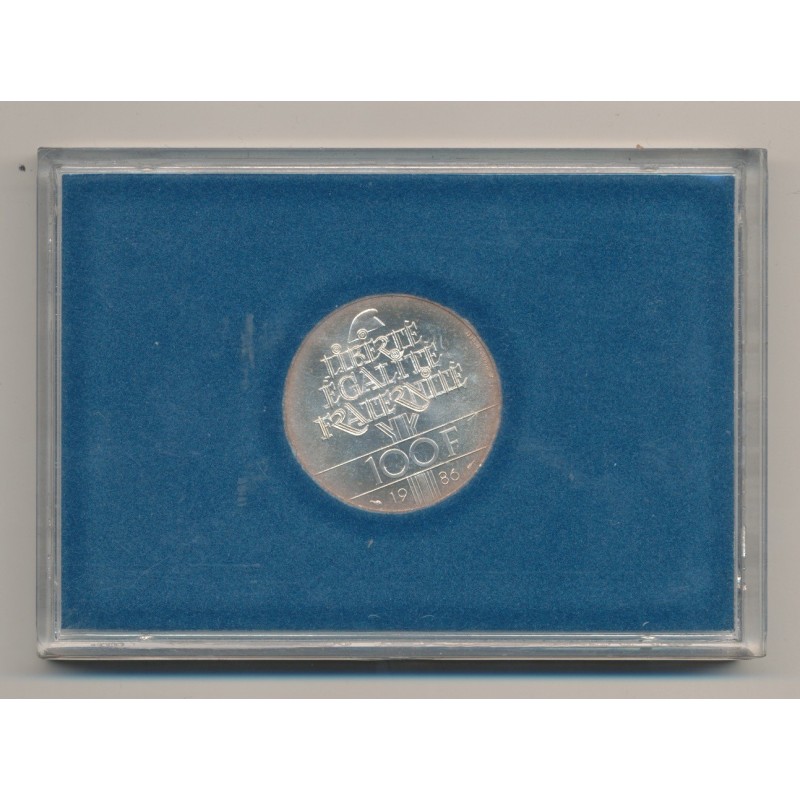 Coffret - 100 Francs Liberté - 1986 - argent Brillant universel - sans fourreau