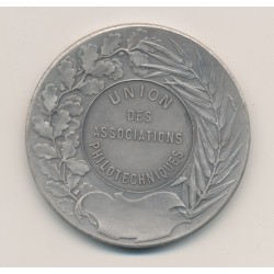 Médaille - Union des Associations philotechniques - bronze argenté - 51mm - avec écrin - SUP 2