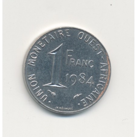 Union monétaire Ouest Africain - 1 Franc - 1984 - acier inox - SUP