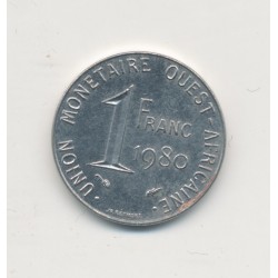 Union monétaire Ouest Africain - 1 Franc - 1980 - acier inox - TTB+