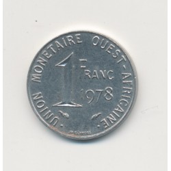 Union monétaire Ouest Africain - 1 Franc - 1978 - acier inox - TTB+