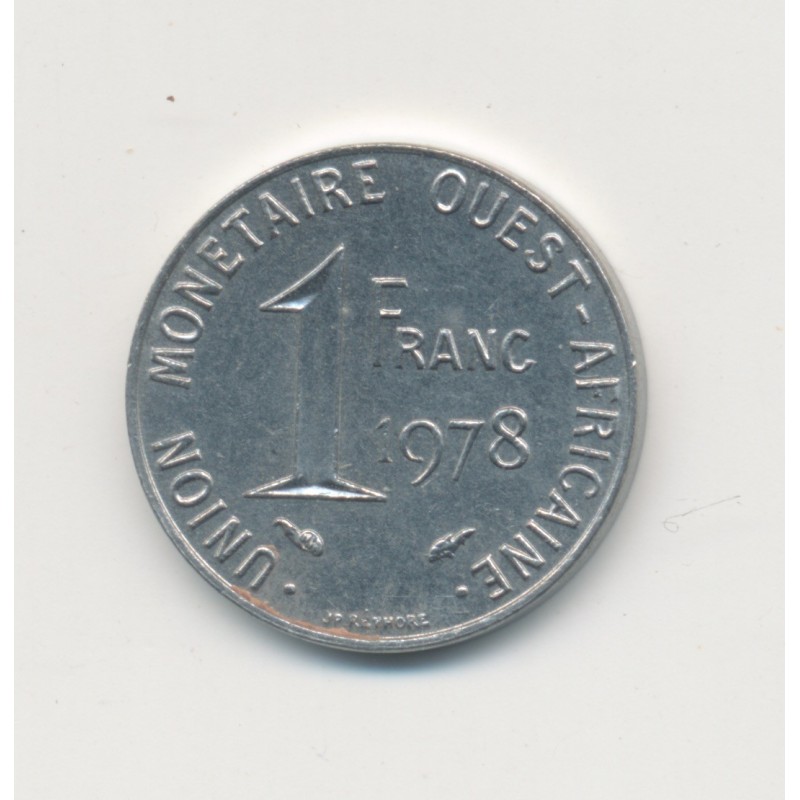 Union monétaire Ouest Africain - 1 Franc - 1978 - acier inox - TTB+