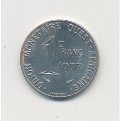 Union monétaire Ouest Africain - 1 Franc - 1977 - acier inox - TTB+