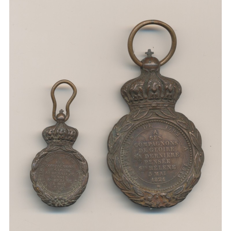 Lot 2 Médailles - Sainte Hélène - Napoléon I - 1821