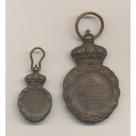Lot 2 Médailles - Sainte Hélène - Napoléon I - 1821