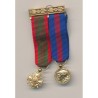 Barette 2 décorations - croix guerre 1939/1945 et service militaire volontaire - réduction