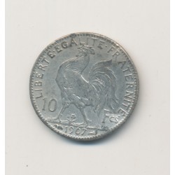 10 Francs Coq Marianne - 1907 - Faux en platine - 1,5g - TTB