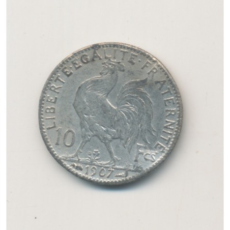 10 Francs Coq Marianne - 1907 - Faux en platine - 1,5g - TTB
