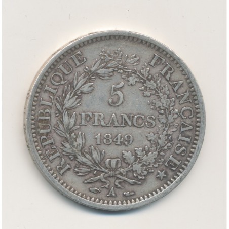 5 Francs hercule - 1849 A Paris - 2e République - TB+
