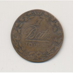 Suisse - 1 Batz 1805 - Canton de vaud - cuivre - TB+