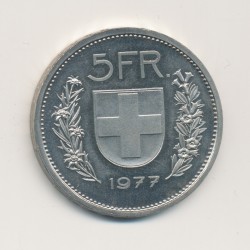 Suisse - 5 Francs - 1977 - cupronickel - BE/Proof 2