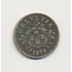 Suisse - 10 Rappen - 1871 BB - cupronickel - TB+