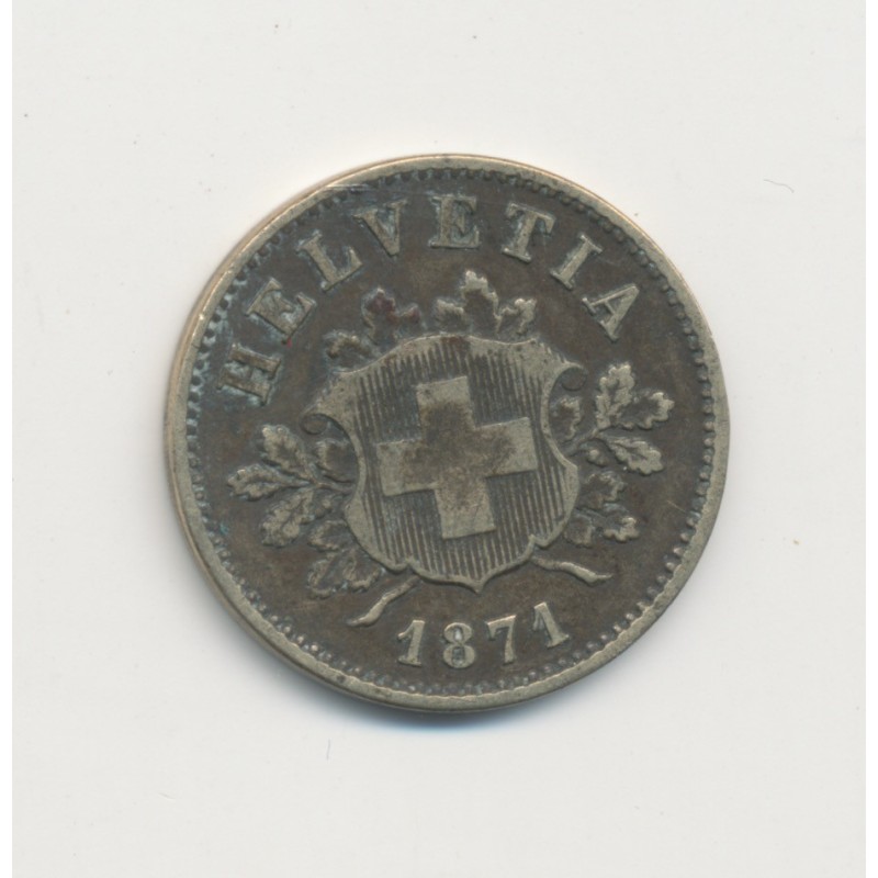 Suisse - 10 Rappen - 1871 BB - cupronickel - TB+