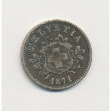 Suisse - 10 Rappen - 1871 BB - cupronickel - TB+