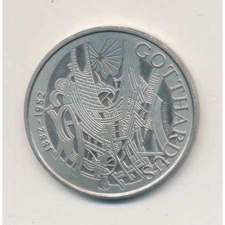 Suisse - 5 Francs 1982 - 100e anniversaire du chemin de fer du Gothard - cupronickel - SPL