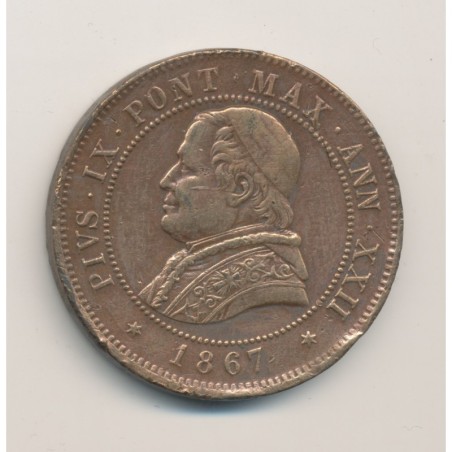 Vatican - 4 Soldi - 1867 R - cuivre - TTB