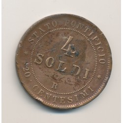 Vatican - 4 Soldi - 1867 R - cuivre - TTB 2