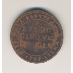 Vatican - 5 Baiocchi 1797 Rome - Pi VI - Perugia - bronze - TB 2